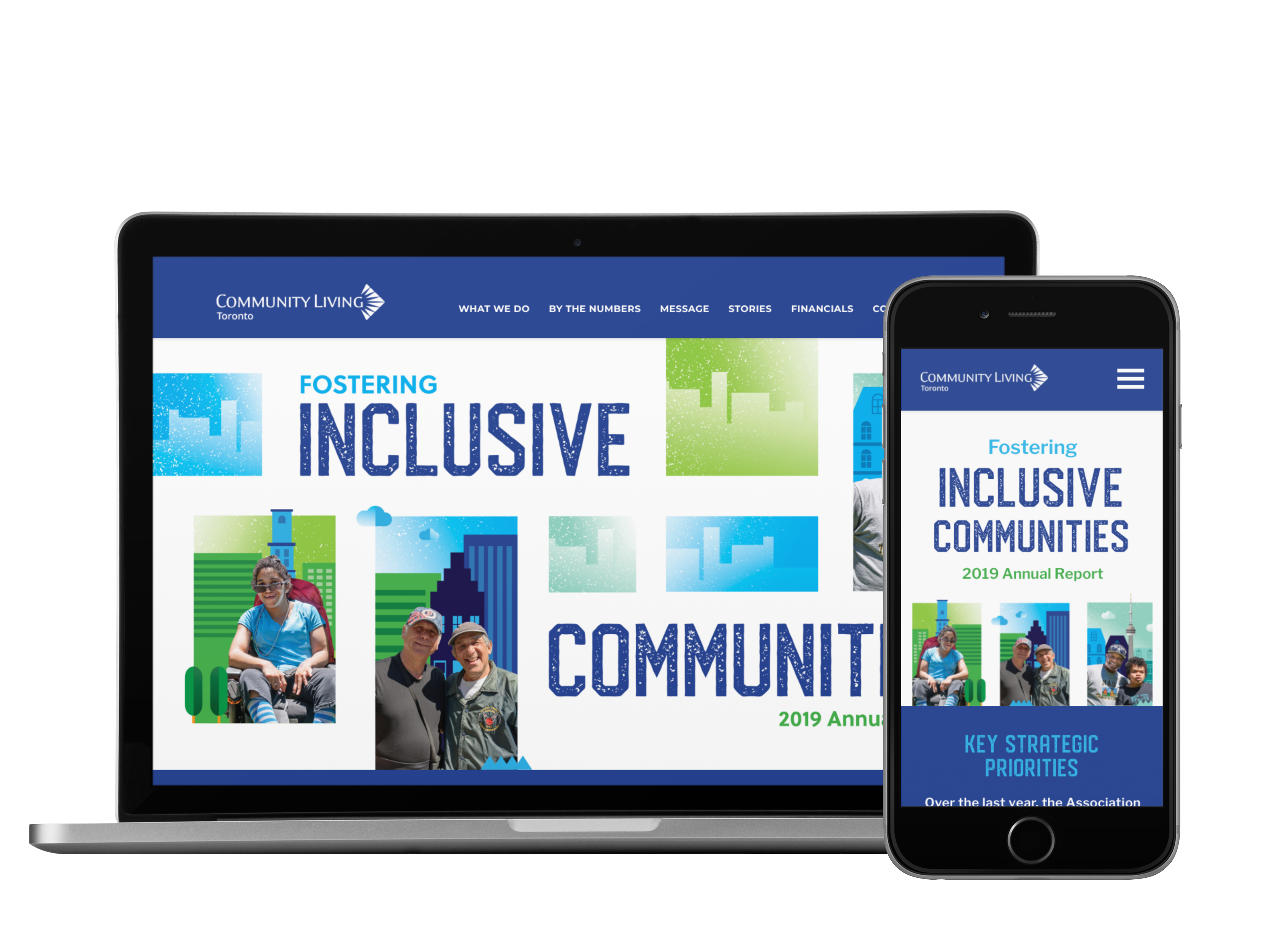 Screenshot of responsive Community Living Toronto Annual Report 2019